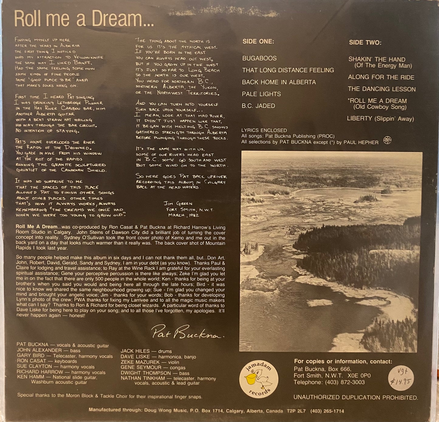 Pat Buckna — Roll Me A Dream