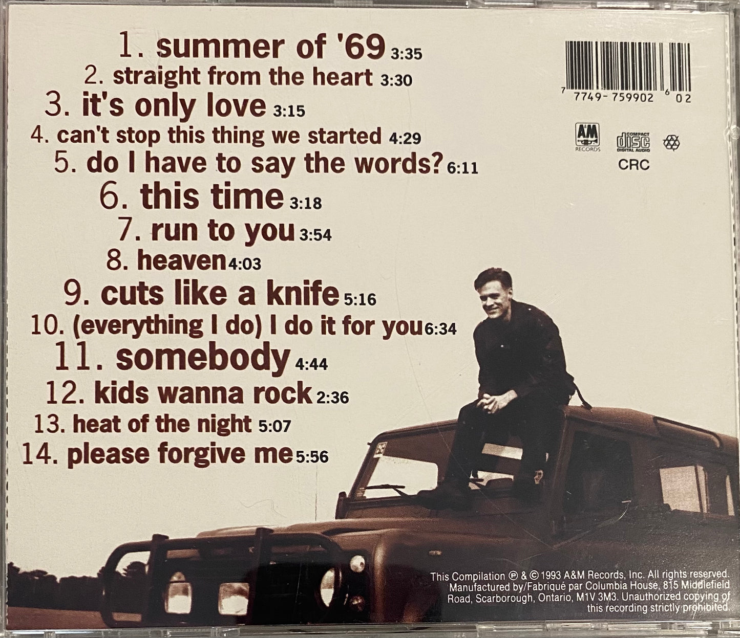 Bryan Adams — So Far So Good