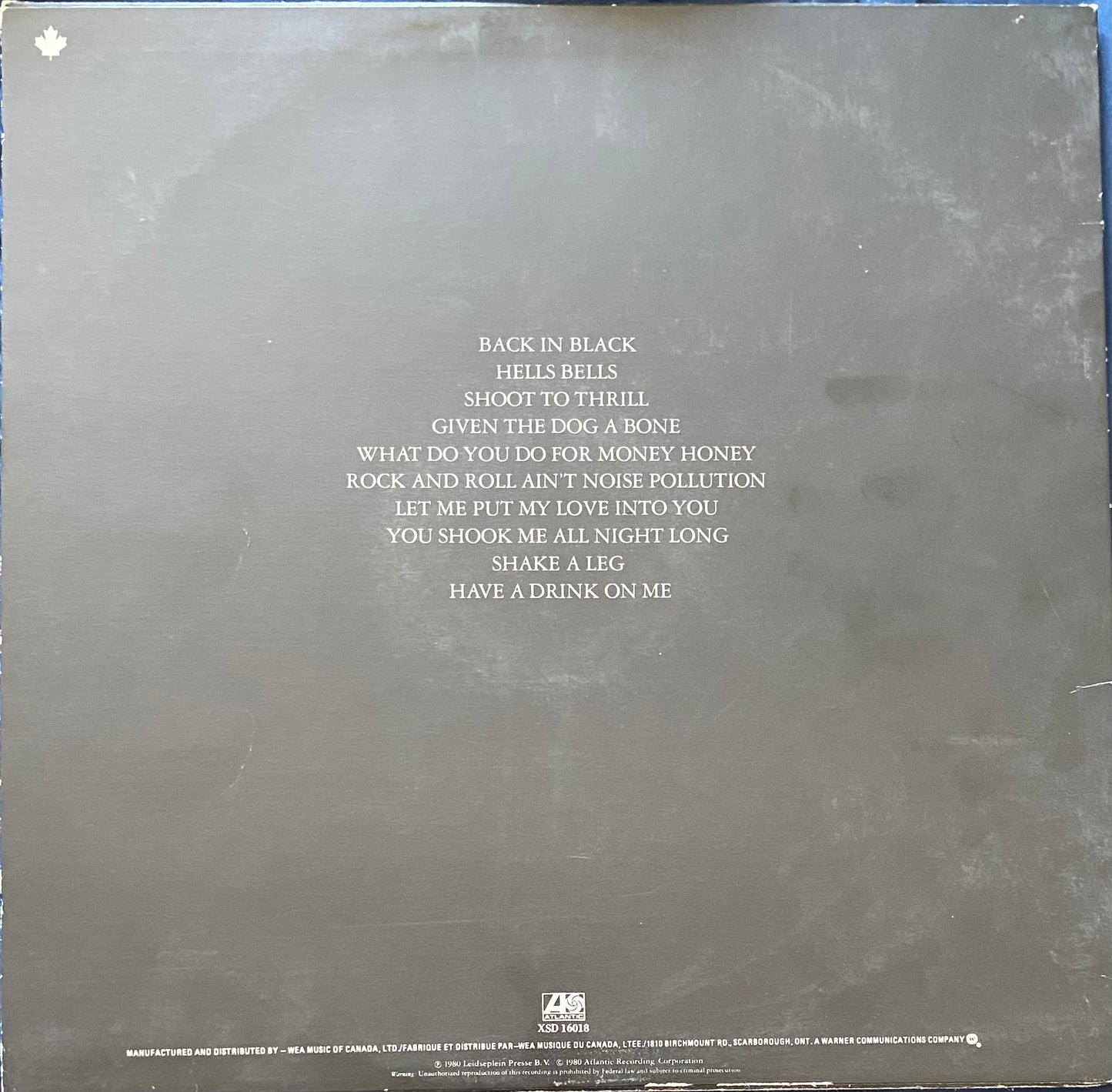 AC/DC — Back In Black