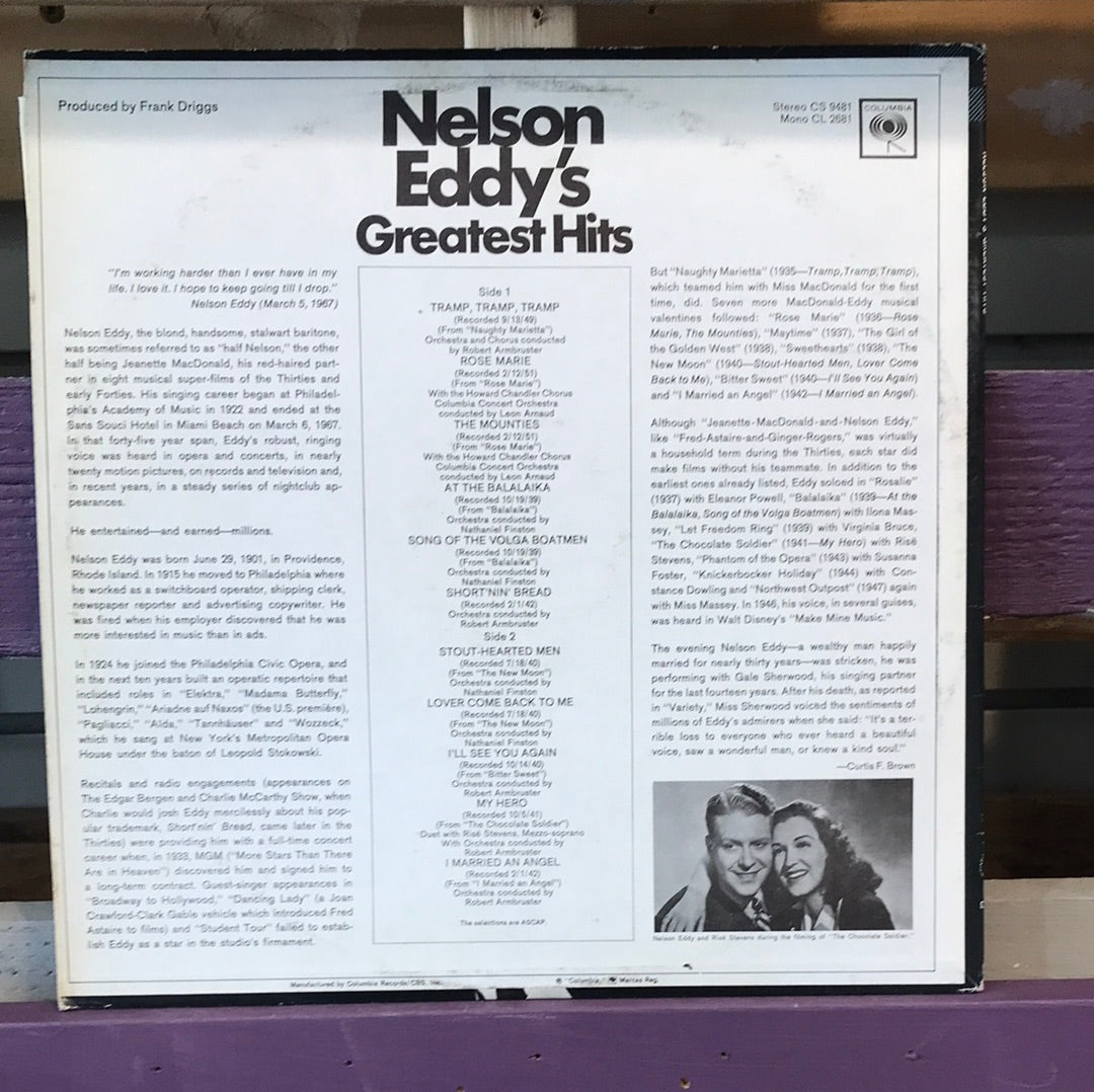 - Nelson Eddy - Nelson Eddy’s Greatest Hits - Vinyl Record -