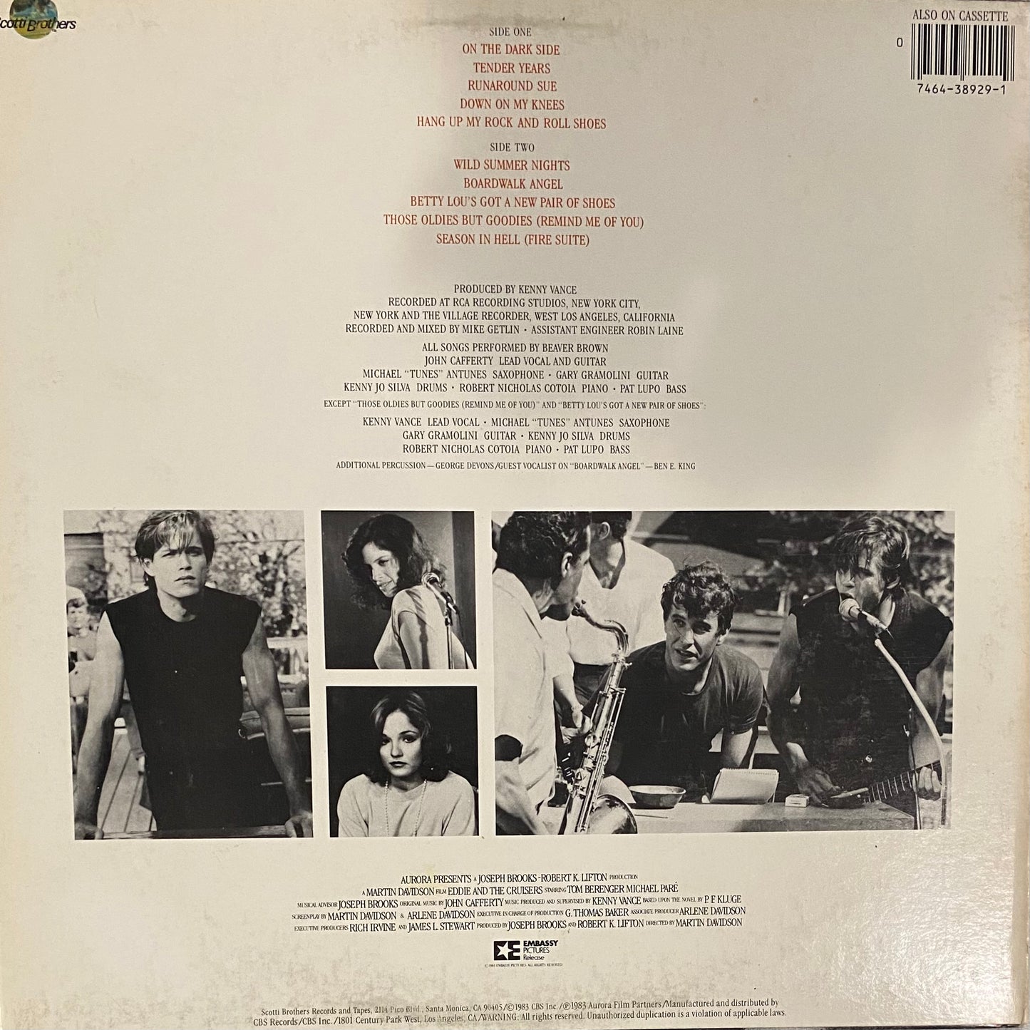 John Cafferty And The Beaver Brown Band — Eddie And The Cruisers Original Motion Picture Soundtrack