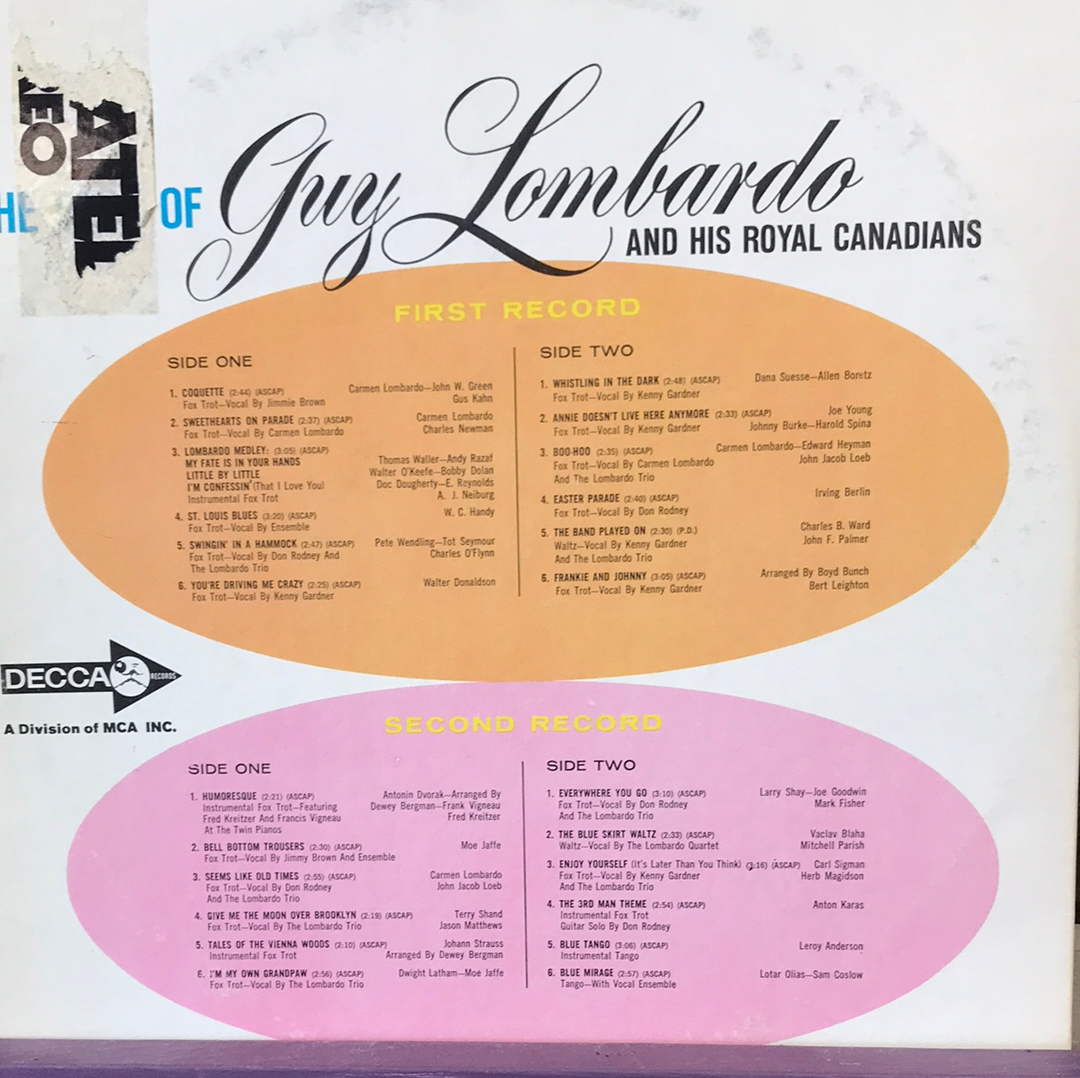 - The Best of Guy Lombardo & his Royal Canadians - Vinyl Record -