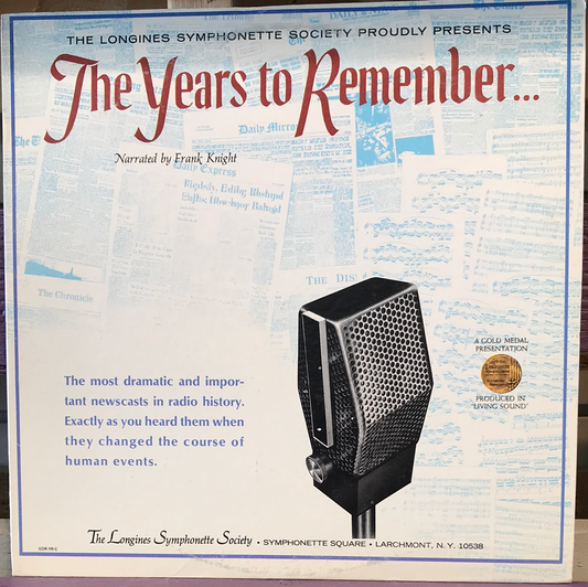 - The Years to Remember- Narrated by Frank Knight - Vinyl Record -