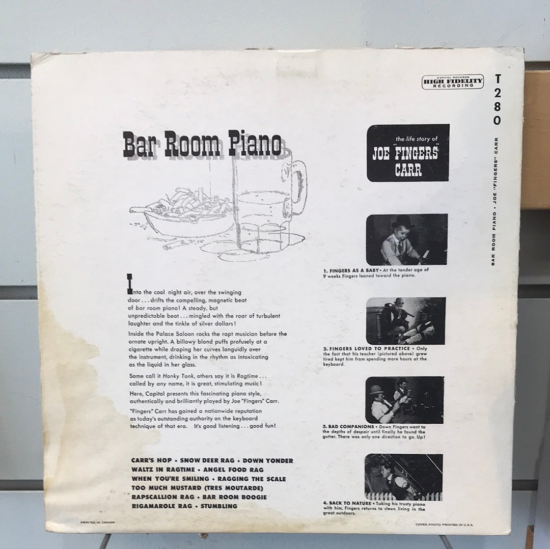 - Joe “Fingers” Carr — Bar Room Piano - Vinyl Record -